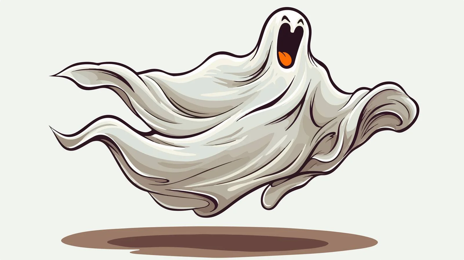Retro Cartoon Shrieking Ghost Vector Illustration — free download from Dotvec