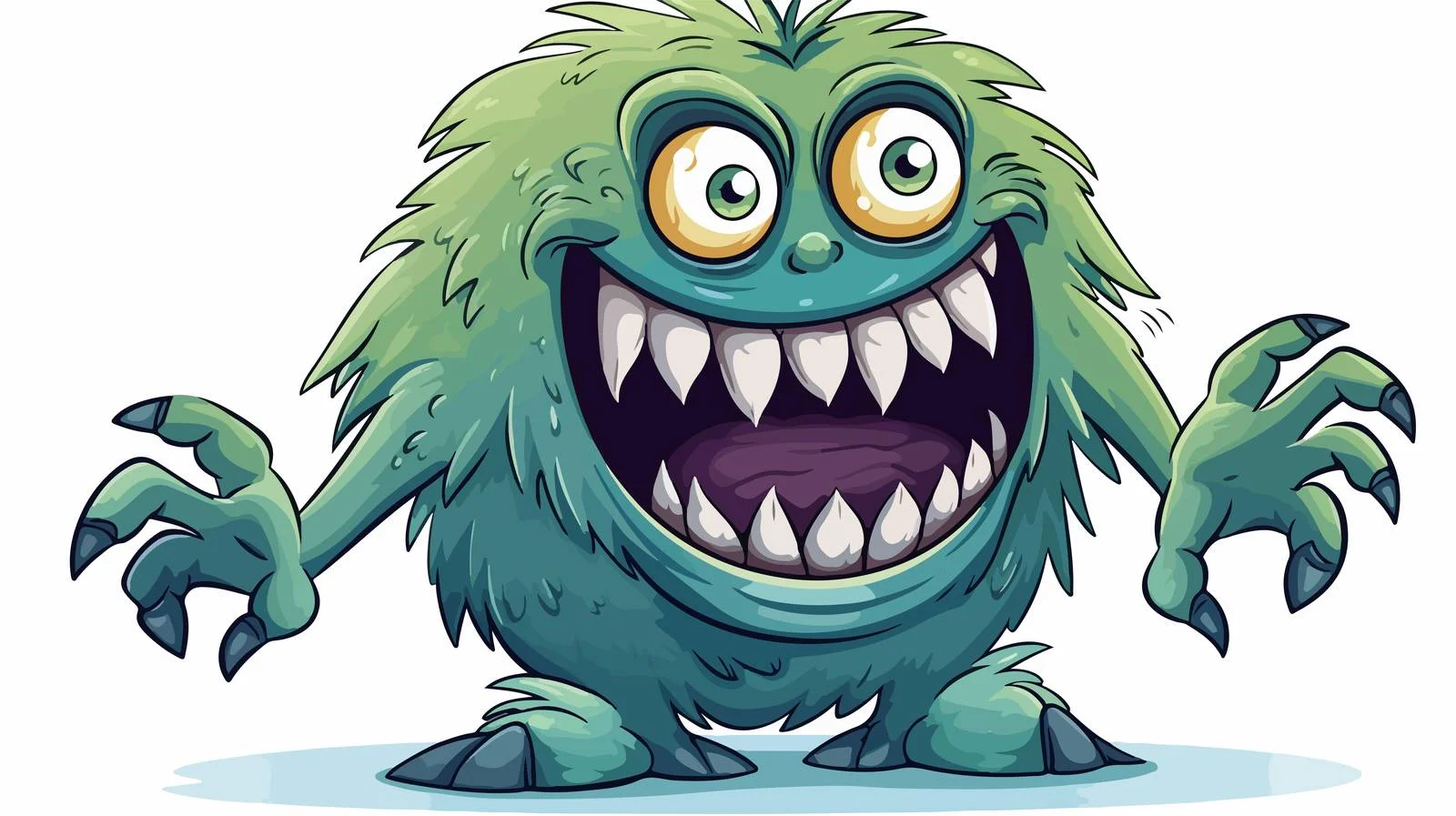 Retro Cartoon Shrieking Monster Illustration — free download from Dotvec