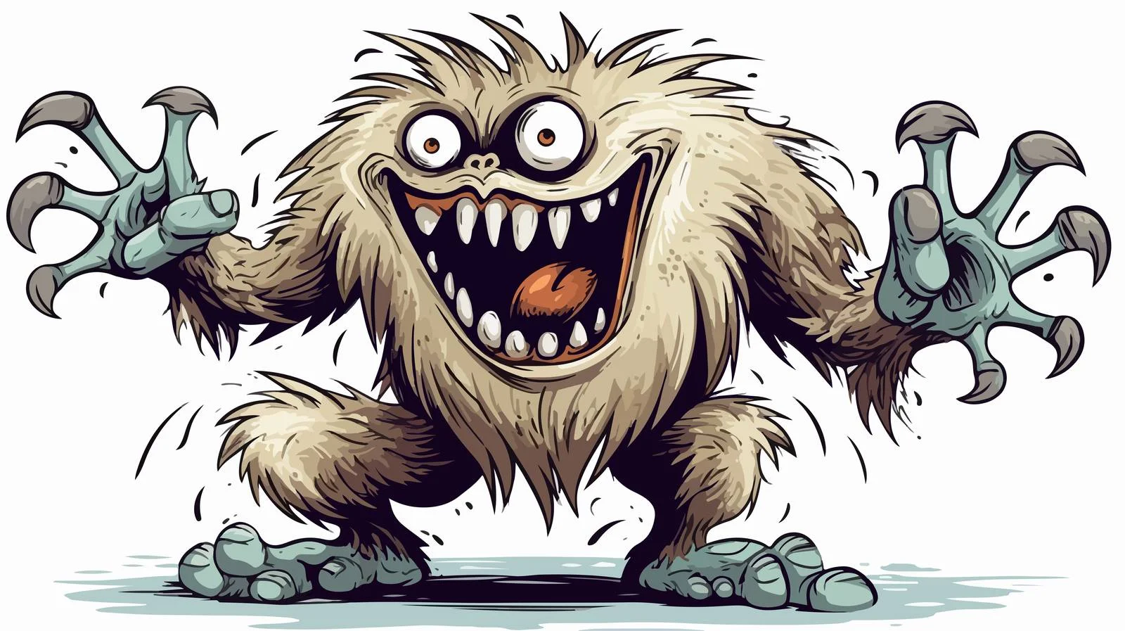 Vintage Cartoon Shrieking Monster Illustration — free download from Dotvec