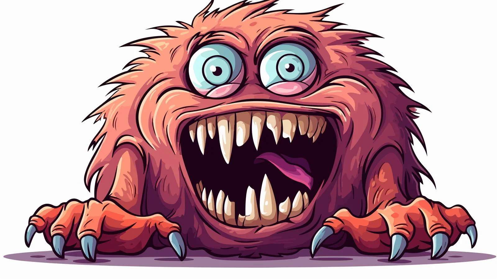 Retro Shrieking Monster Illustration — free download from Dotvec