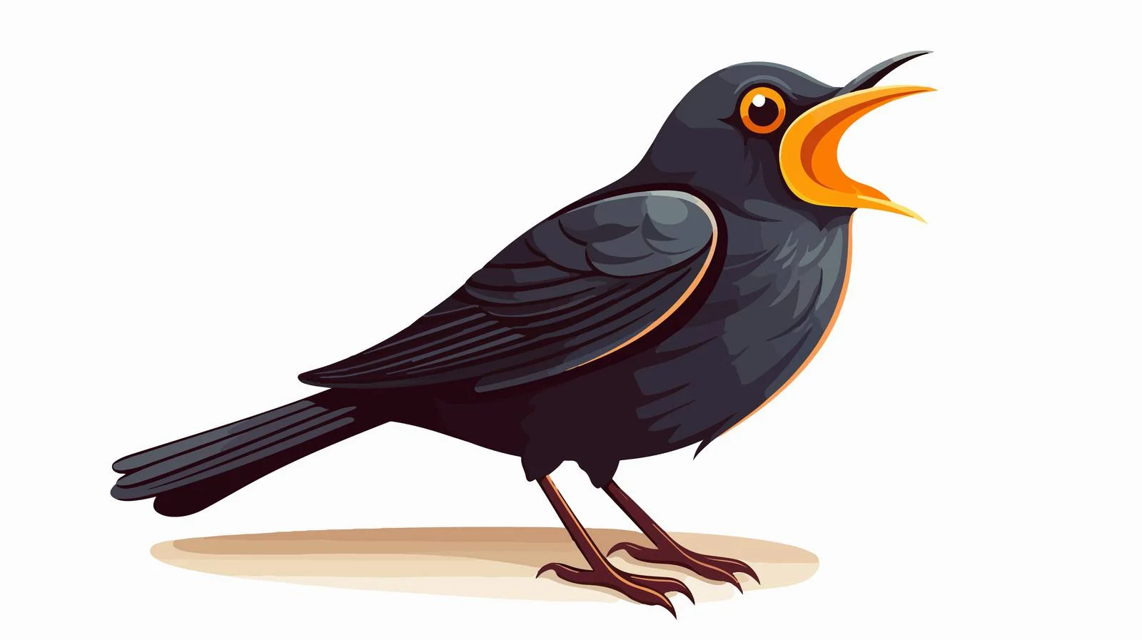 Vintage Singing Blackbird Vector Illustration — free download from Dotvec