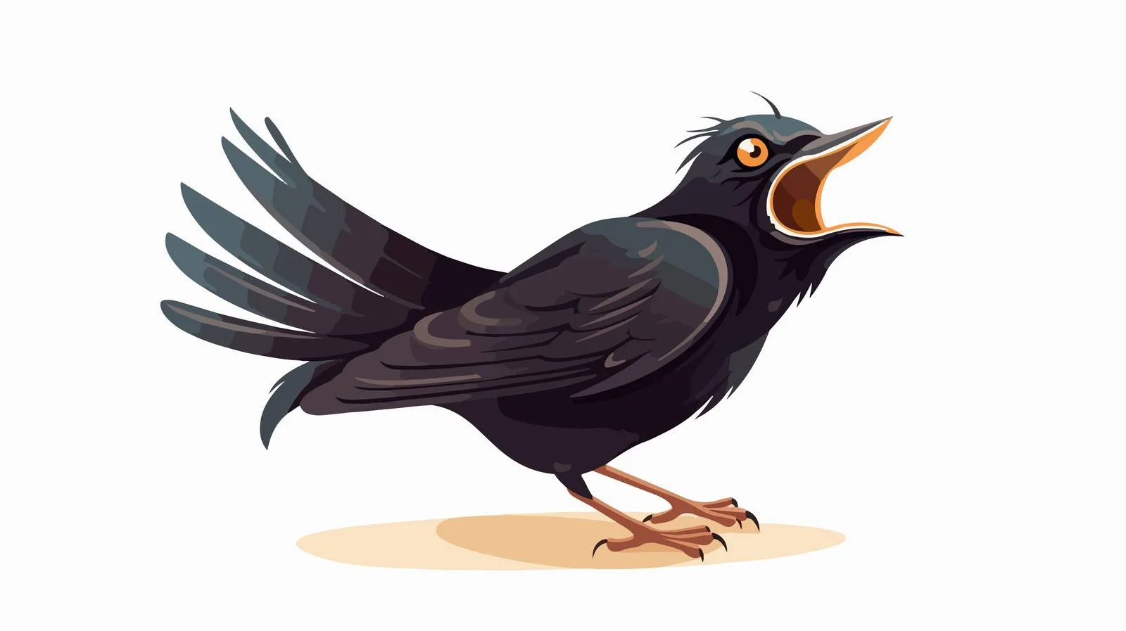 Retro Cartoon Singing Blackbird Vector Illustration — free download from Dotvec