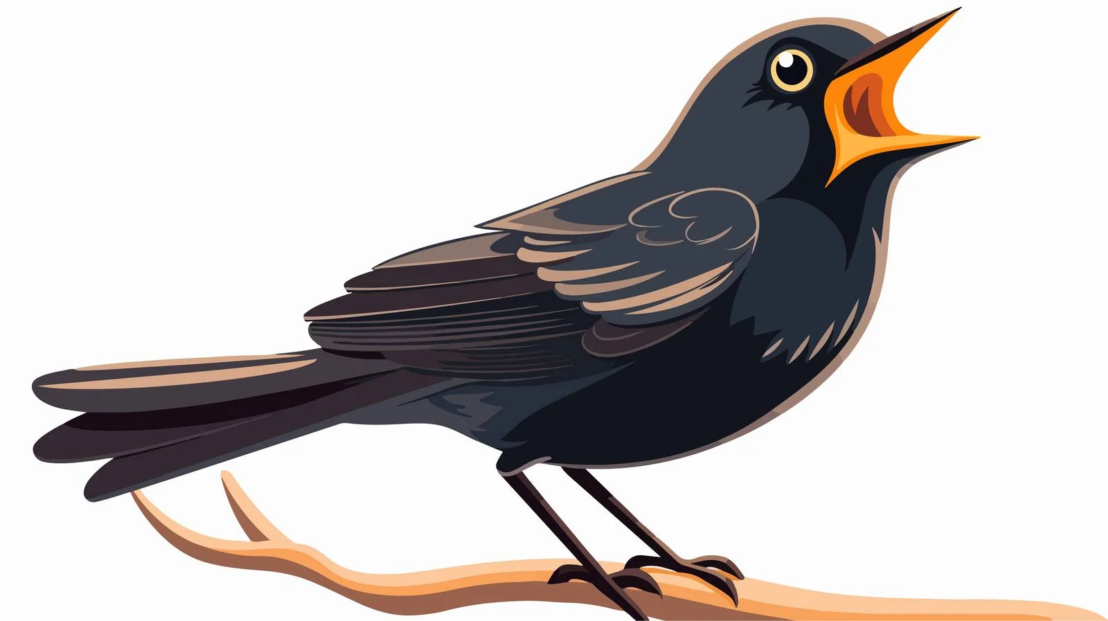Vintage Singing Blackbird Stock Vector Illustration — free download from Dotvec