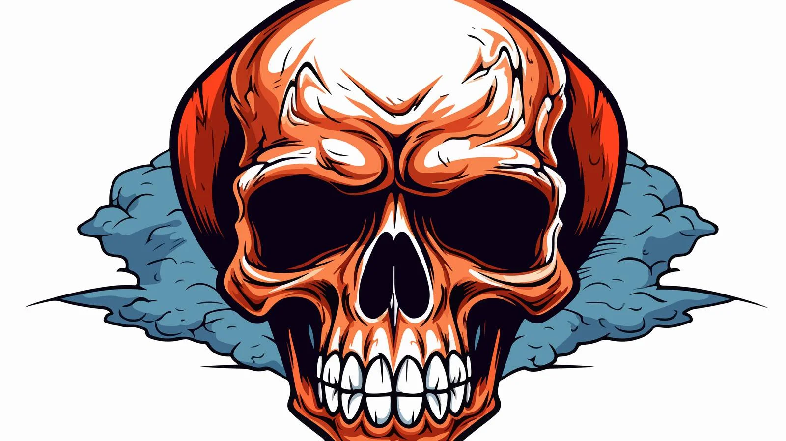 Retro Cartoon Skull Illustration — free download from Dotvec