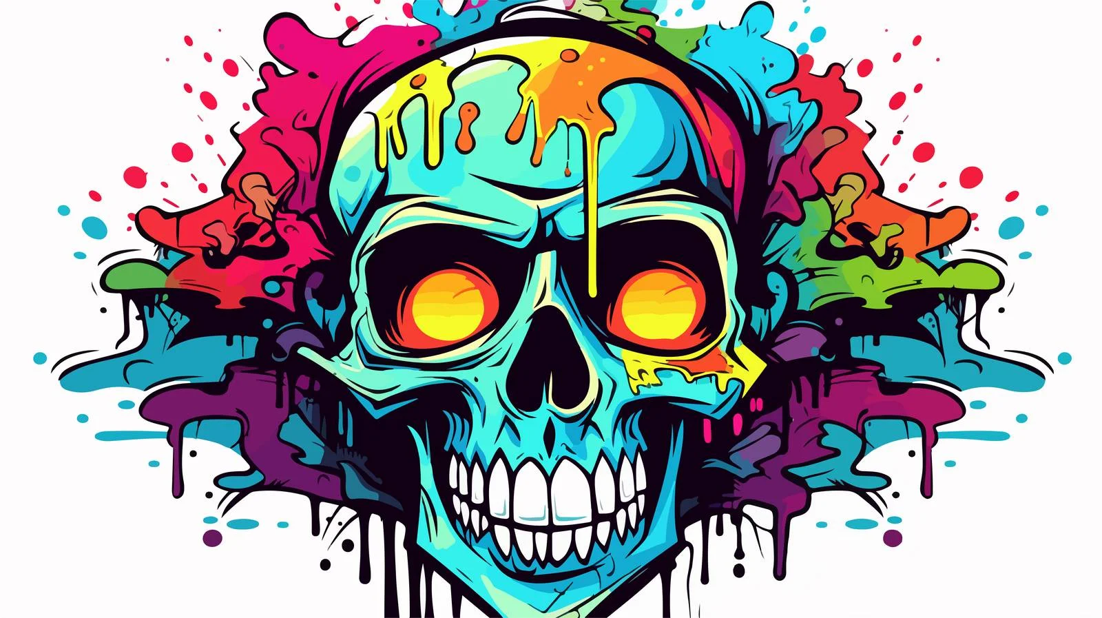 Retro Skull Graffiti Vector Art — free download from Dotvec