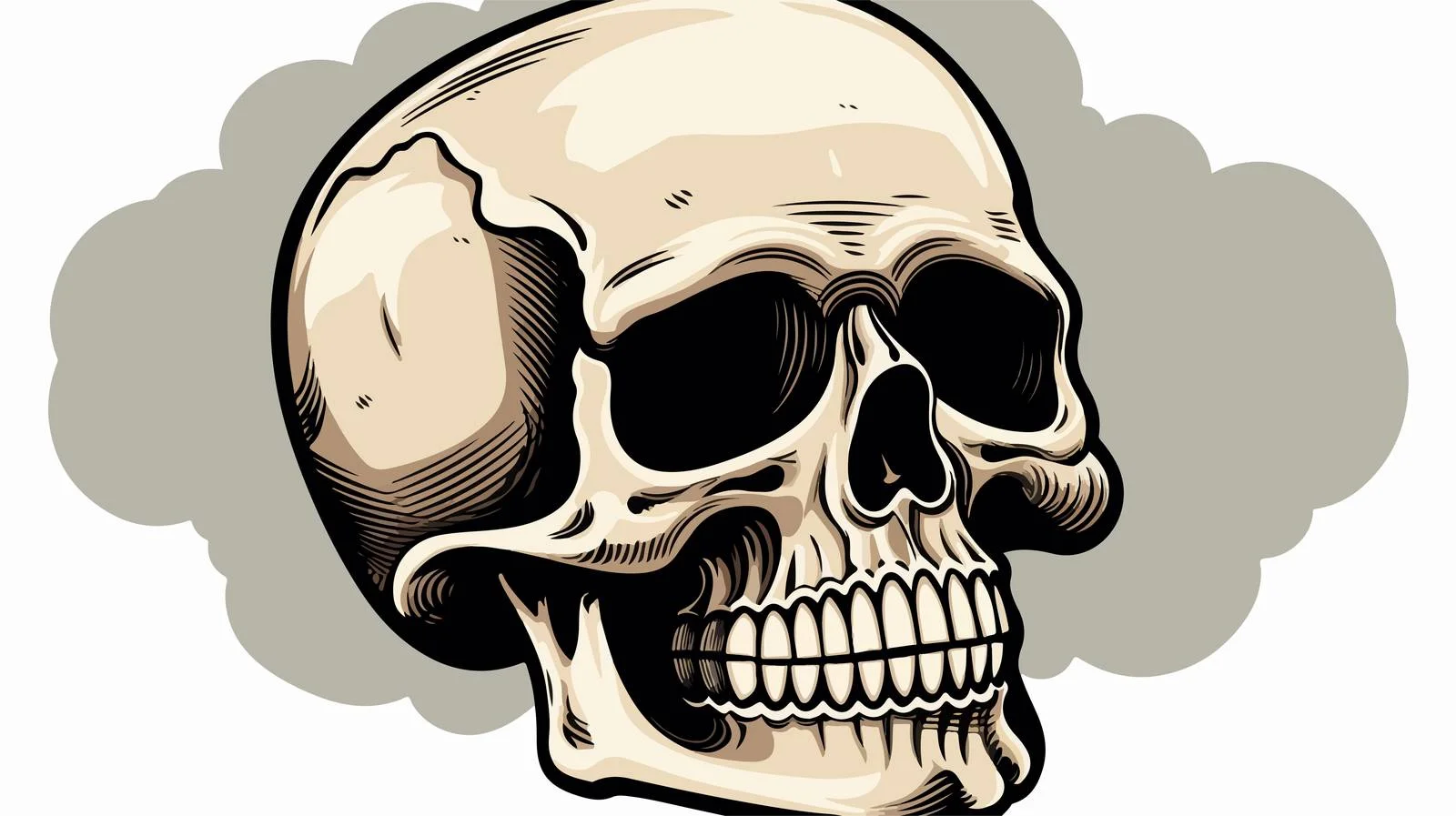 Retro Cartoon Skull Speech Bubble Illustration — free download from Dotvec