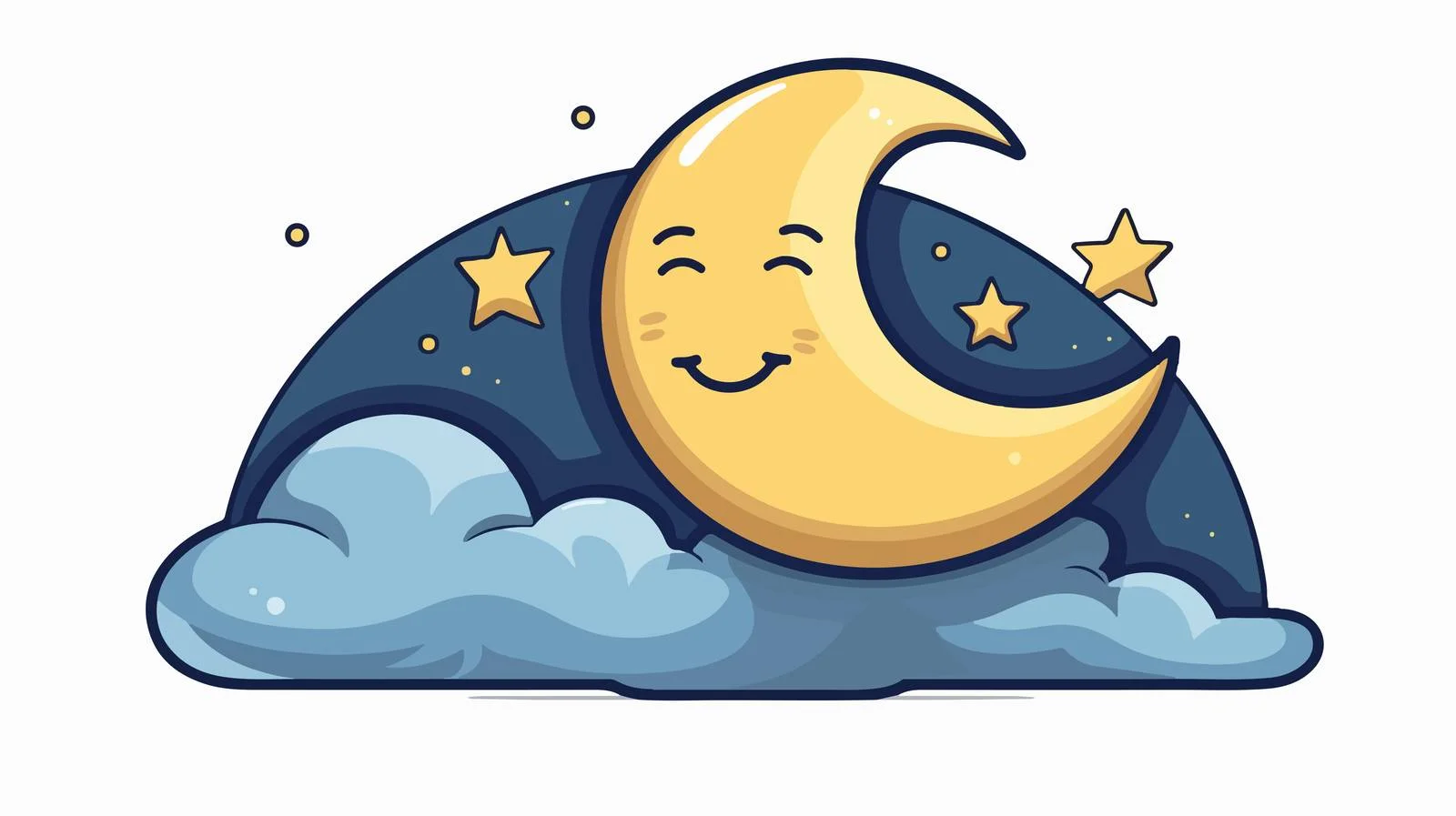Sleeping Moon Cartoon Vector Illustration — free download from Dotvec