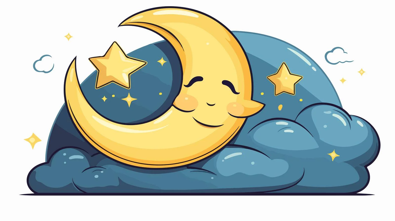 Sleeping Moon Cartoon Vector Illustration — free download from Dotvec