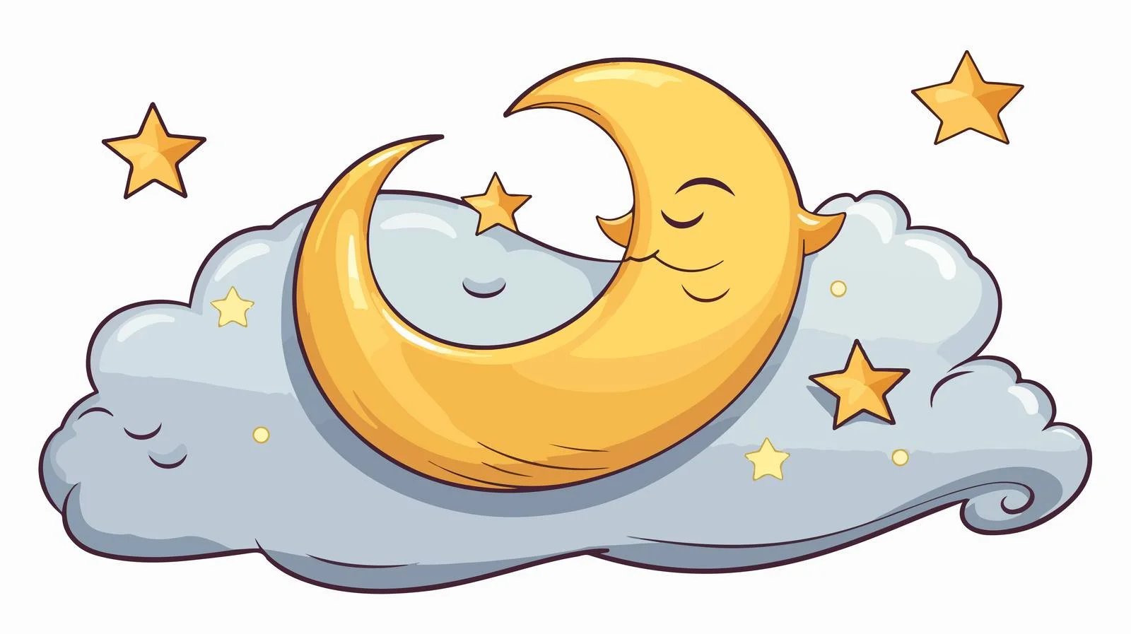 Vintage Sleeping Moon Vector Illustration — free download from Dotvec