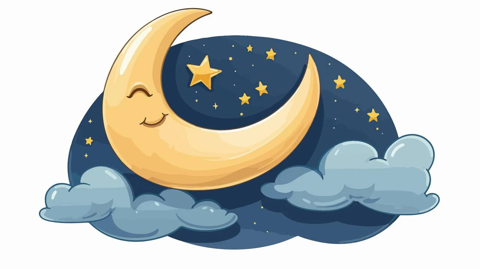 Sleeping Moon Cartoon Vector Illustration — free download from Dotvec