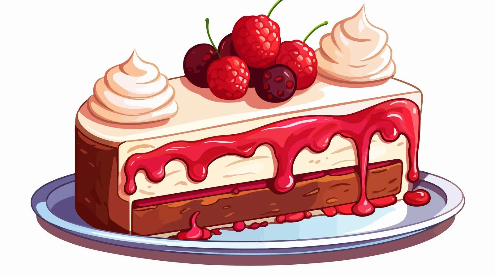 Vintage Cartoon Cake Slice Vector Illustration — free download from Dotvec