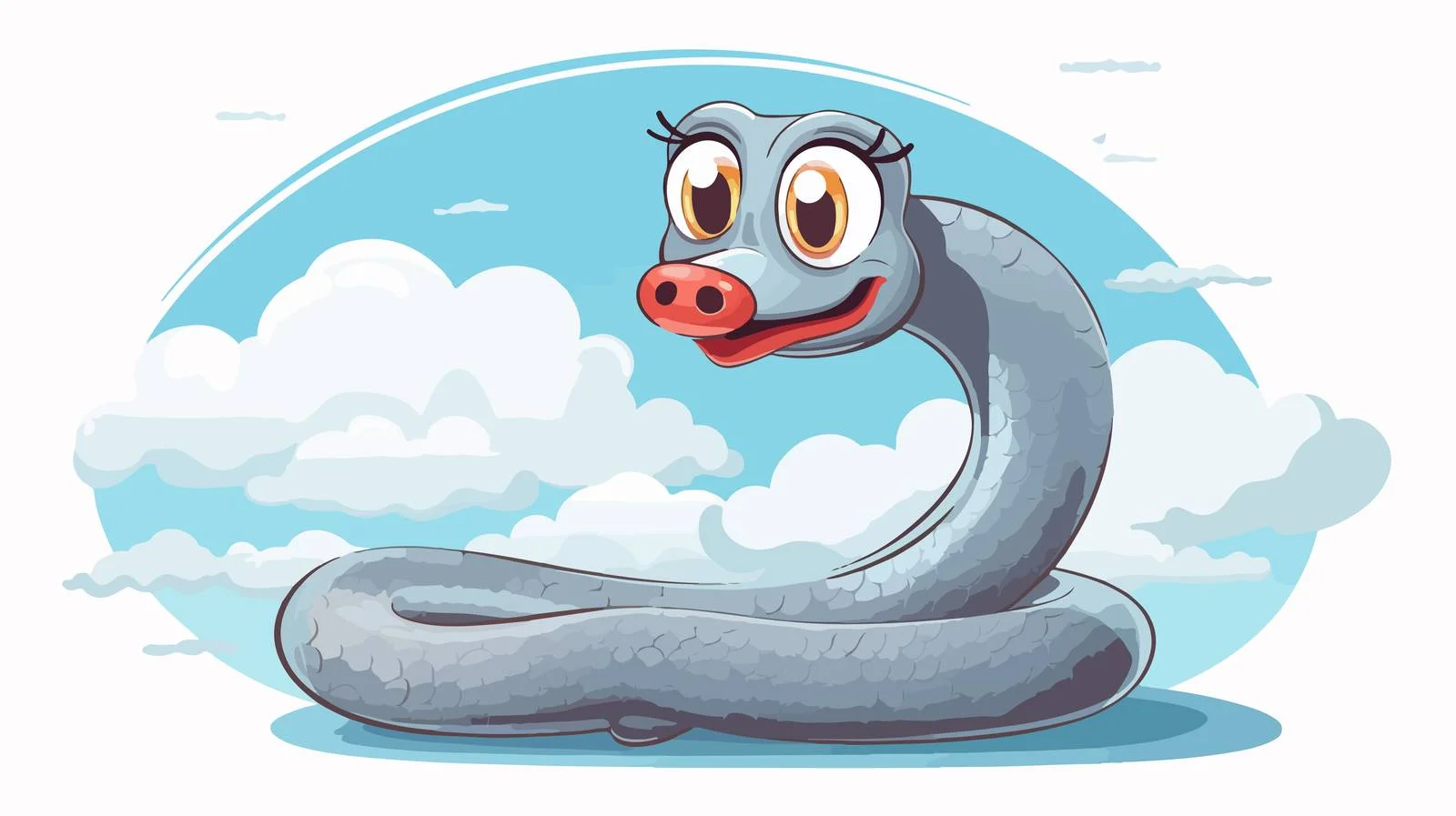 Whimsical Cartoon Snake with Thought Bubble — free download from Dotvec