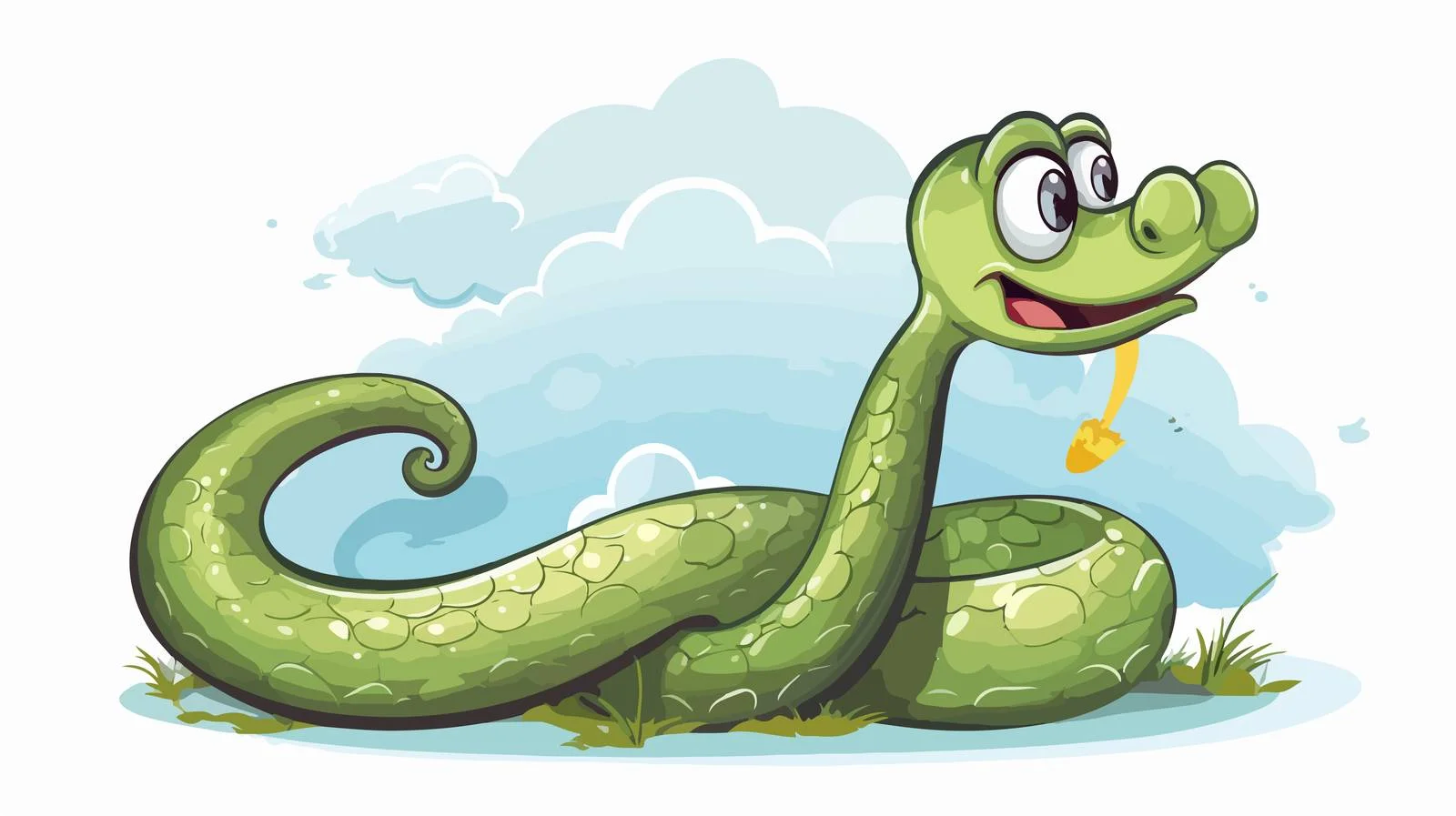 Retro Cartoon Snake with Thought Bubble — free download from Dotvec