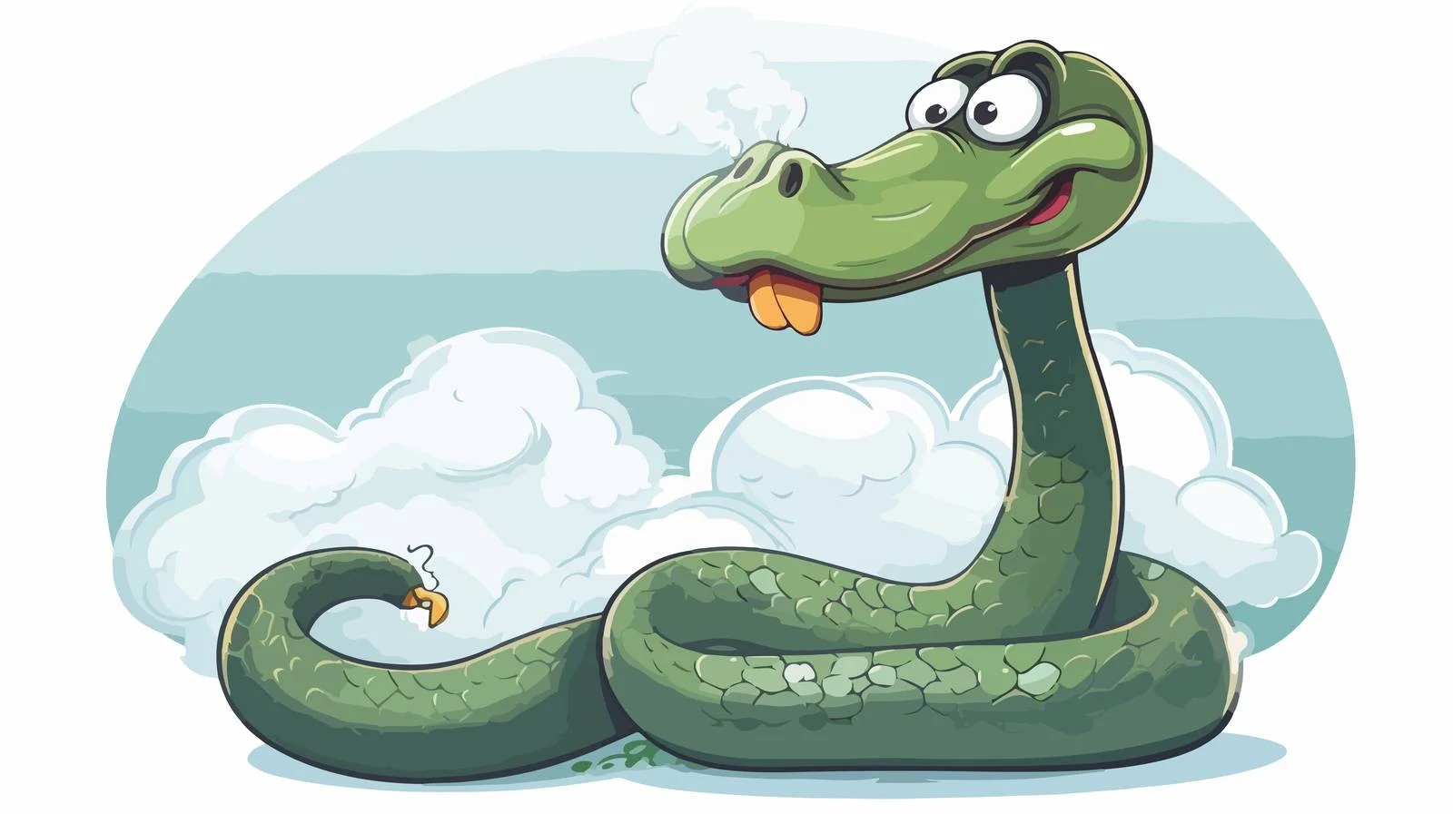 Vintage Snake with Thought Bubble Illustration — free download from Dotvec