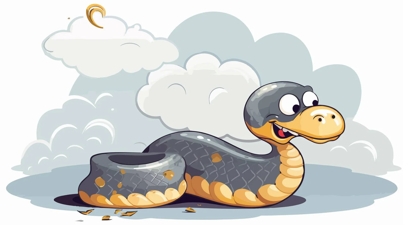 Retro Cartoon Snake Thought Bubble Illustration — free download from Dotvec