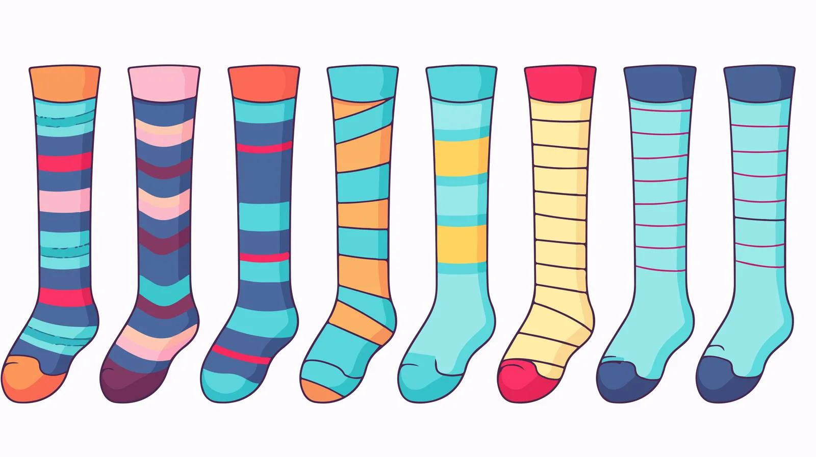Vintage Cartoon Socks Stock Vector Illustration — free download from Dotvec