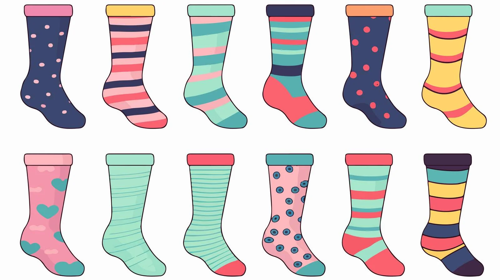 Retro Cartoon Socks Vector Illustration — free download from Dotvec