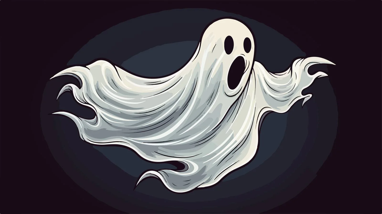 Retro Spooky Ghost Cartoon Vector — free download from Dotvec