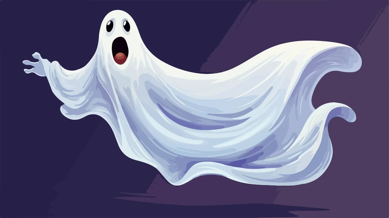 Spooky Retro Cartoon Ghost Vector Illustration — free download from Dotvec
