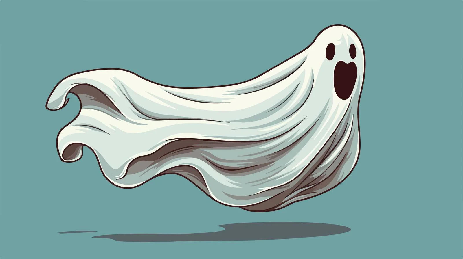Retro Spooky Ghost Cartoon Illustration — free download from Dotvec