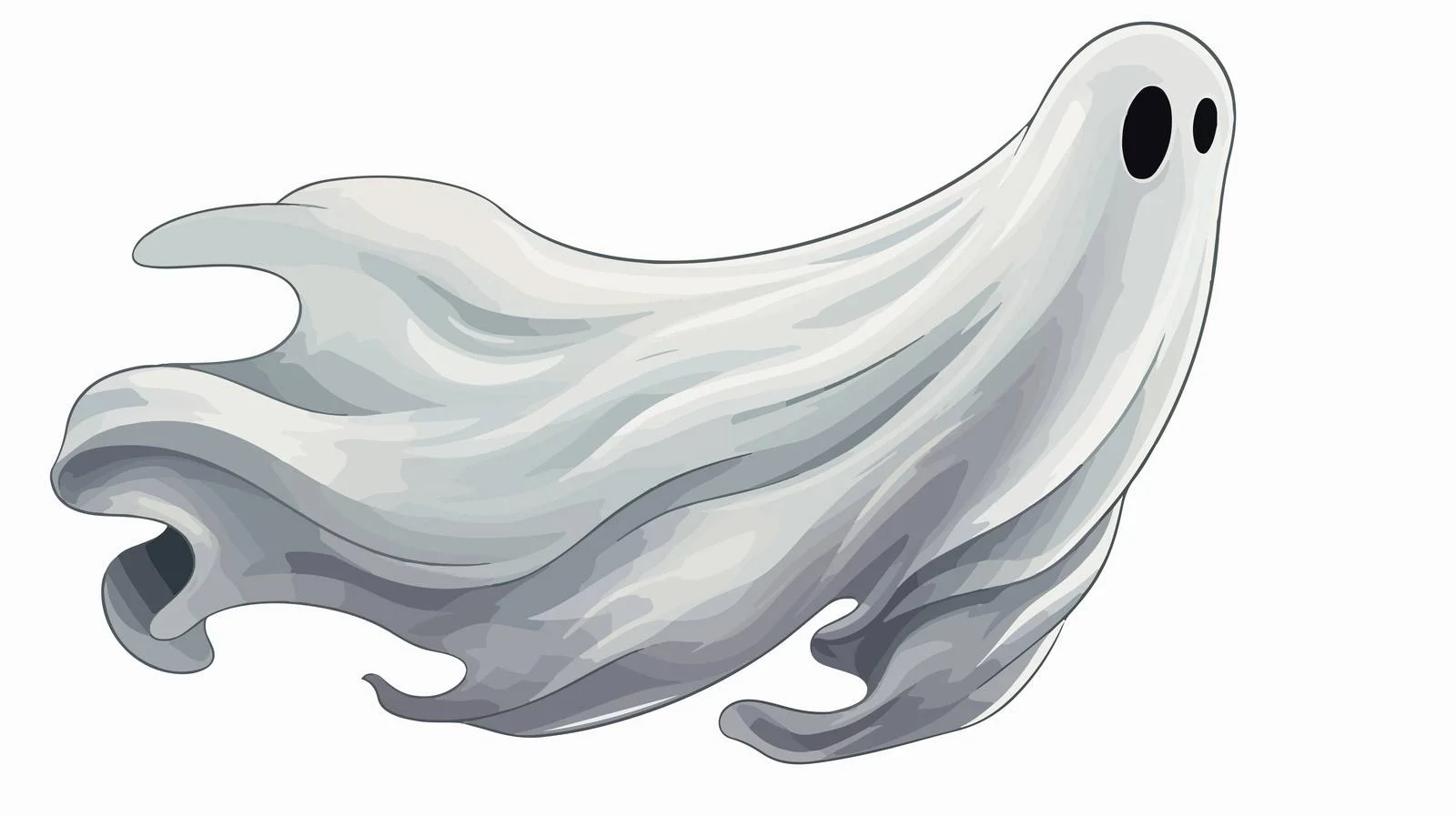 Spooky Retro Cartoon Ghost Vector Illustration — free download from Dotvec