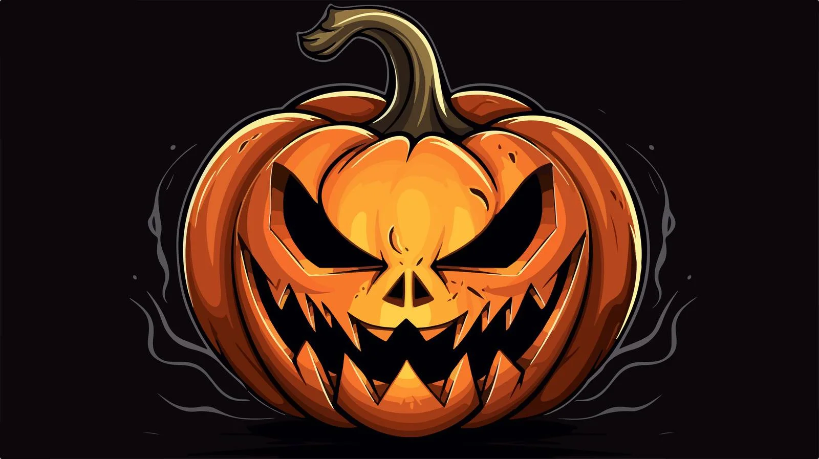 Spooky Retro Pumpkin Cartoon Vector — free download from Dotvec