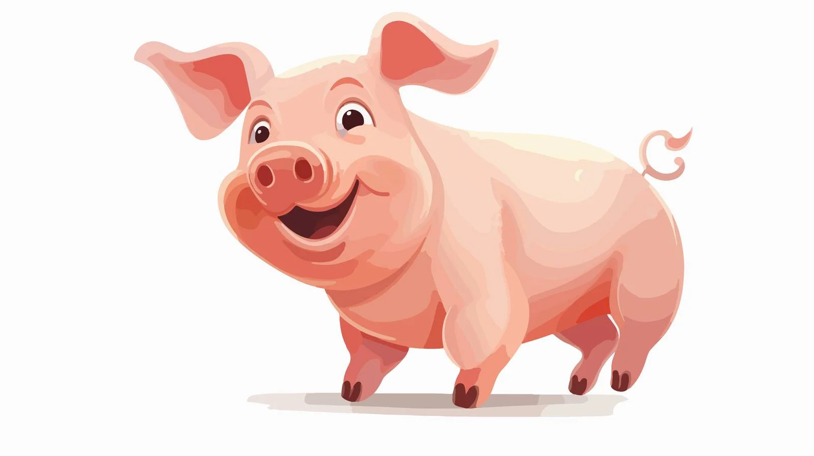 Retro Cartoon Squealing Pig Vector Illustration — free download from Dotvec