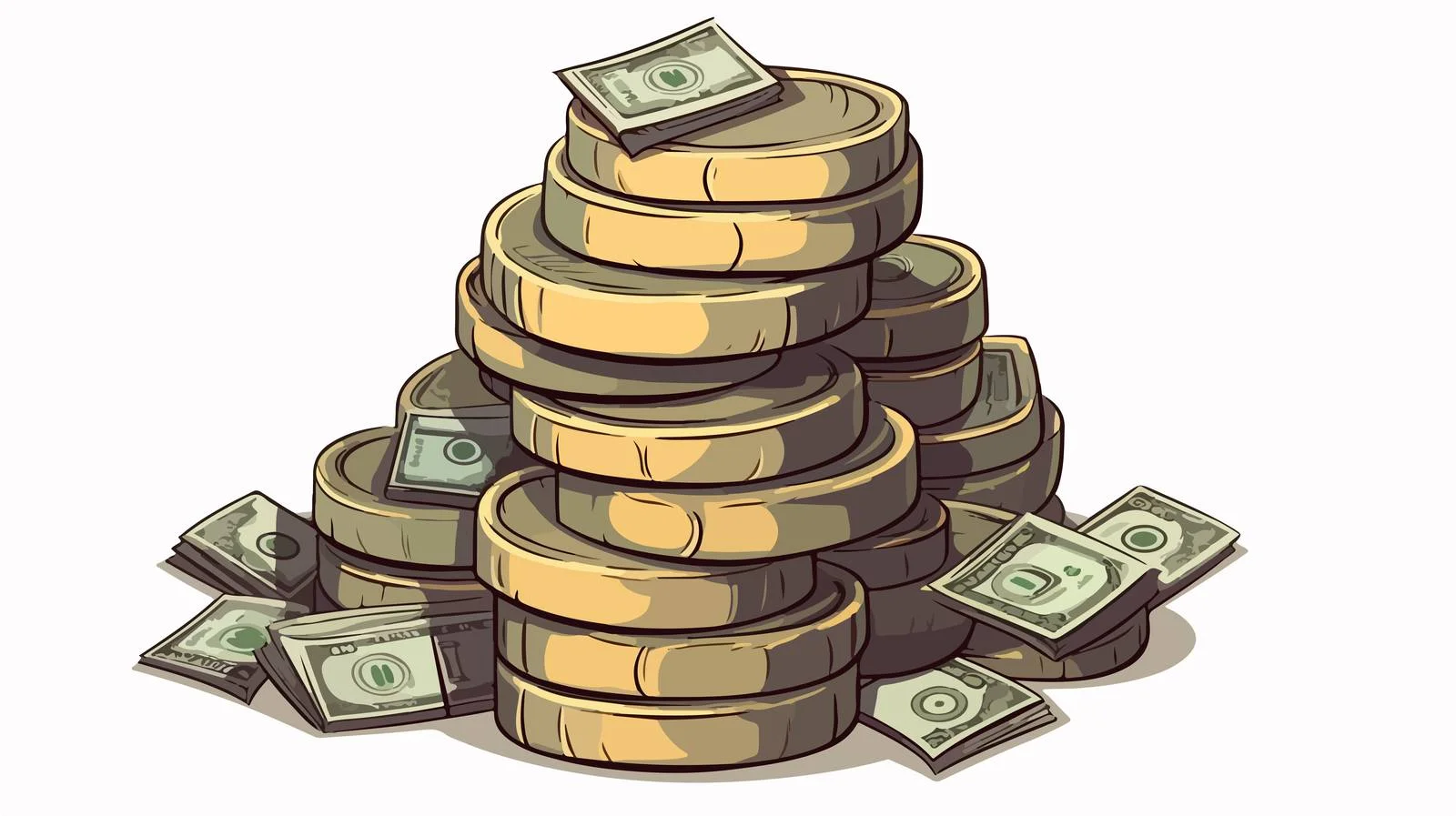 Vintage Money Stack Illustration — free download from Dotvec