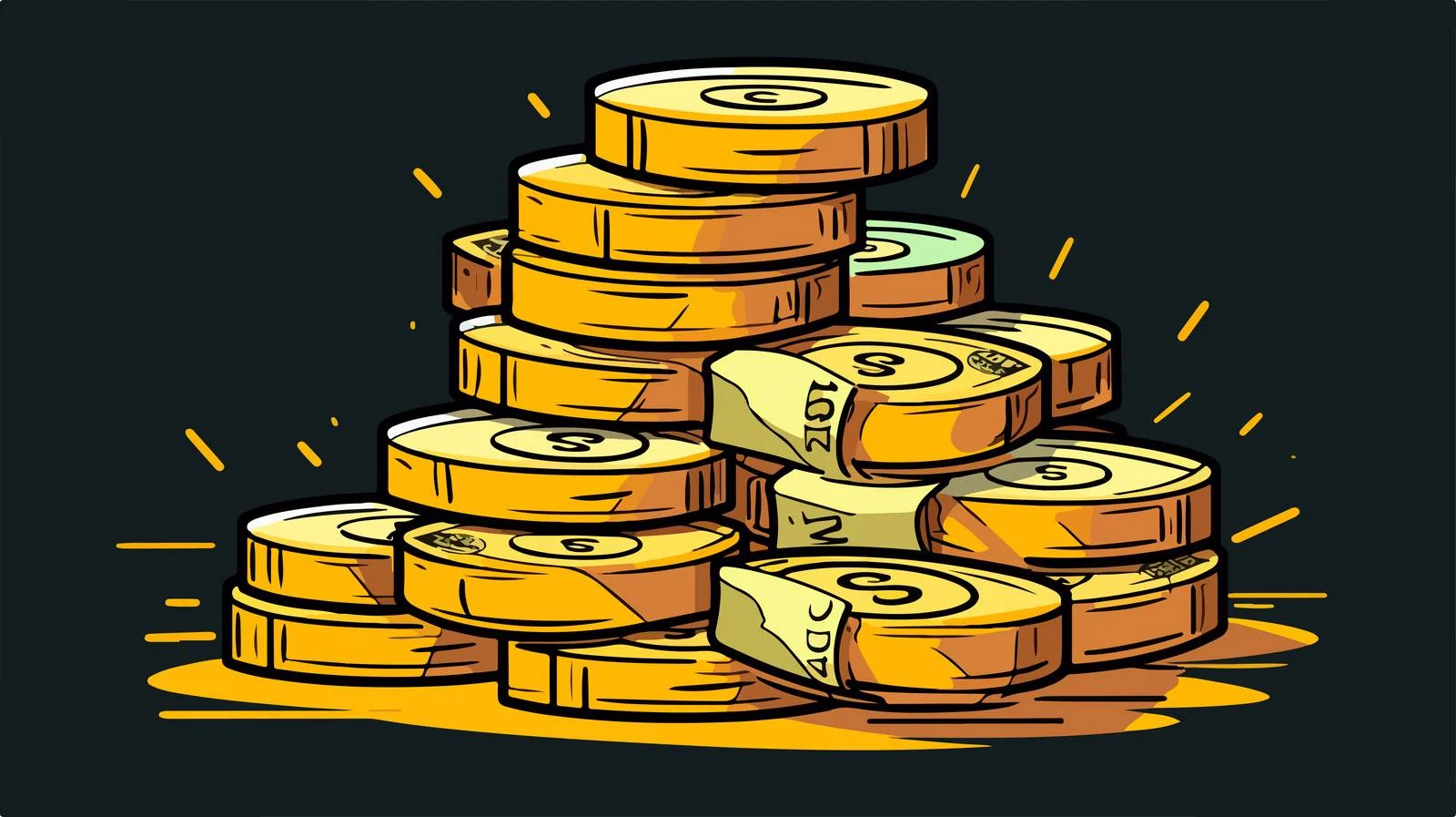 Vintage Money Stack Illustration — free download from Dotvec