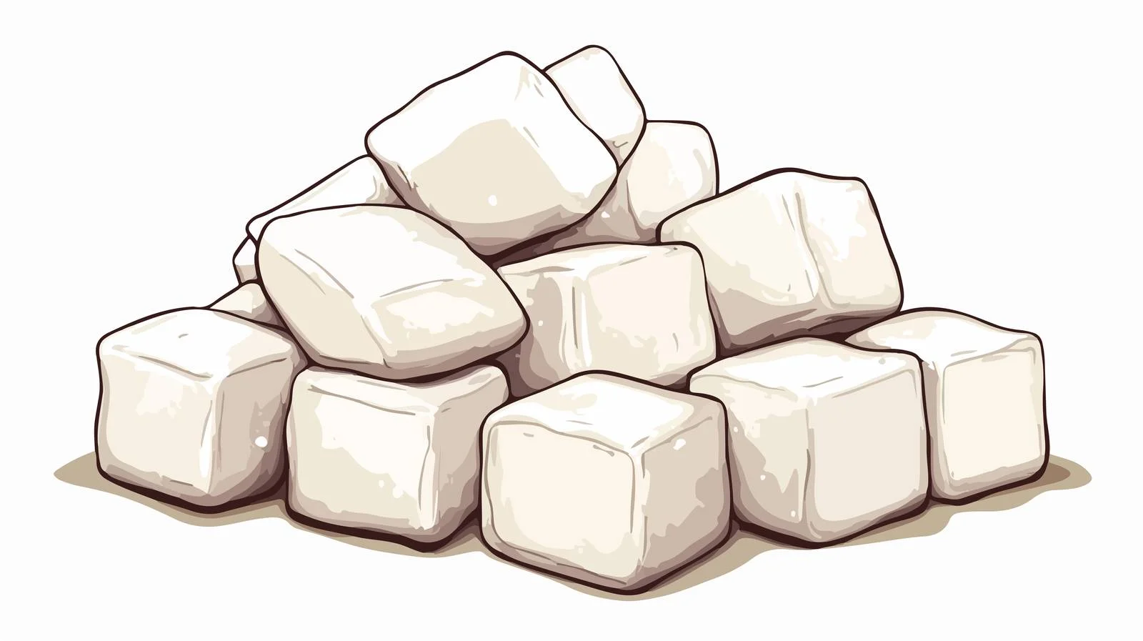Retro Cartoon Sugar Cubes Vector Illustration — free download from Dotvec