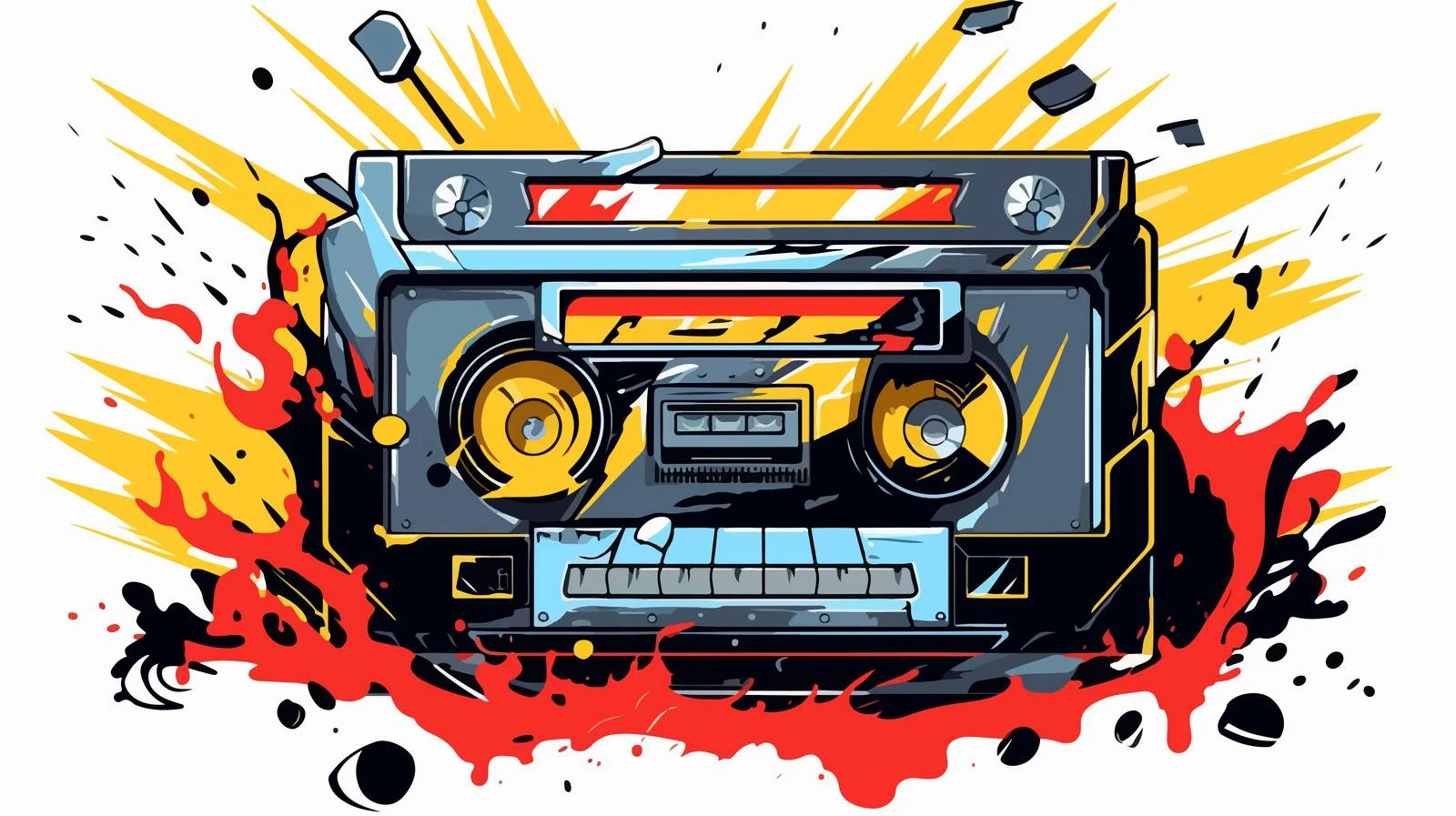 Vintage Cartoon Cassette Player — free download from Dotvec