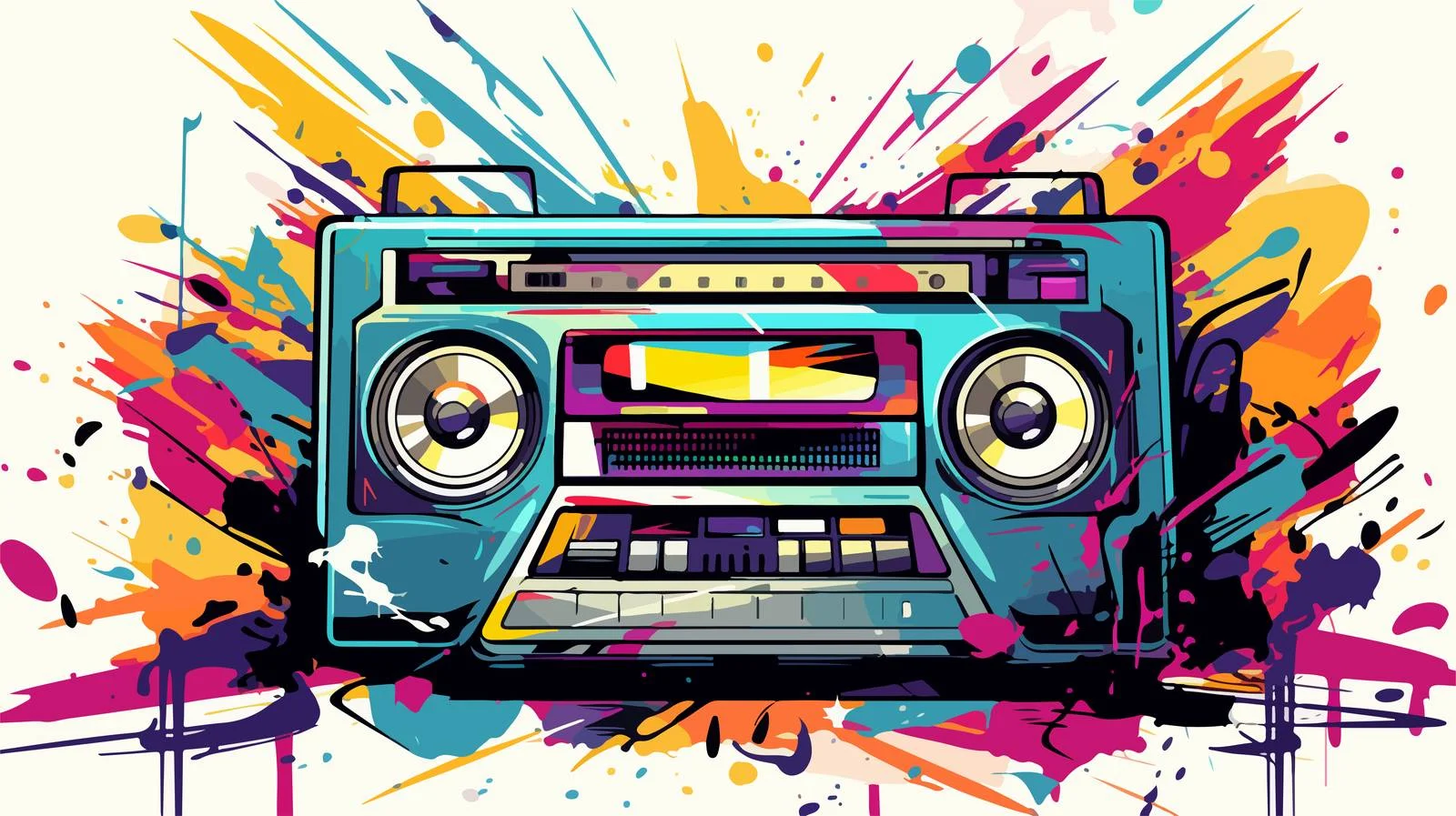 Vintage Cassette Player Illustration — free download from Dotvec