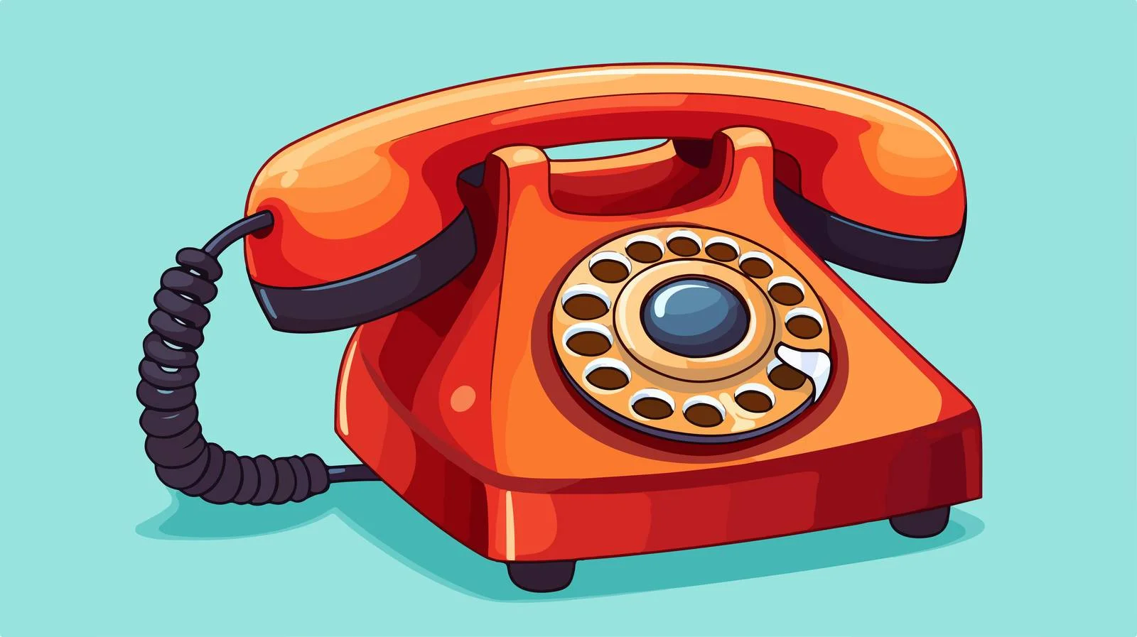 Vintage Cartoon Telephone Illustration — free download from Dotvec