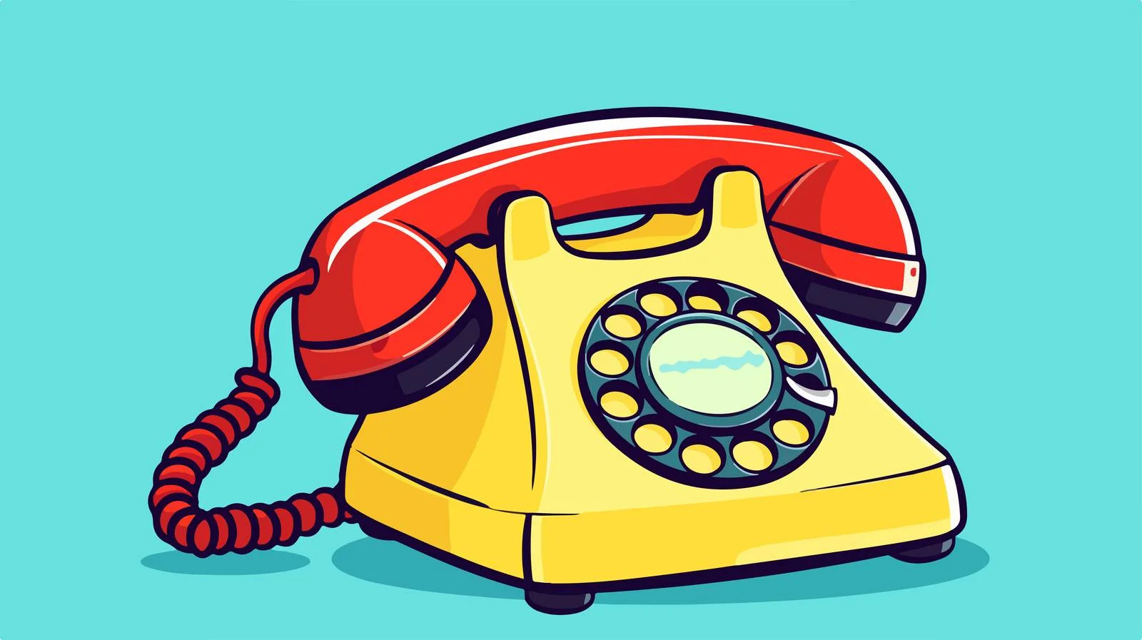 Retro Cartoon Telephone Vector Illustration — free download from Dotvec