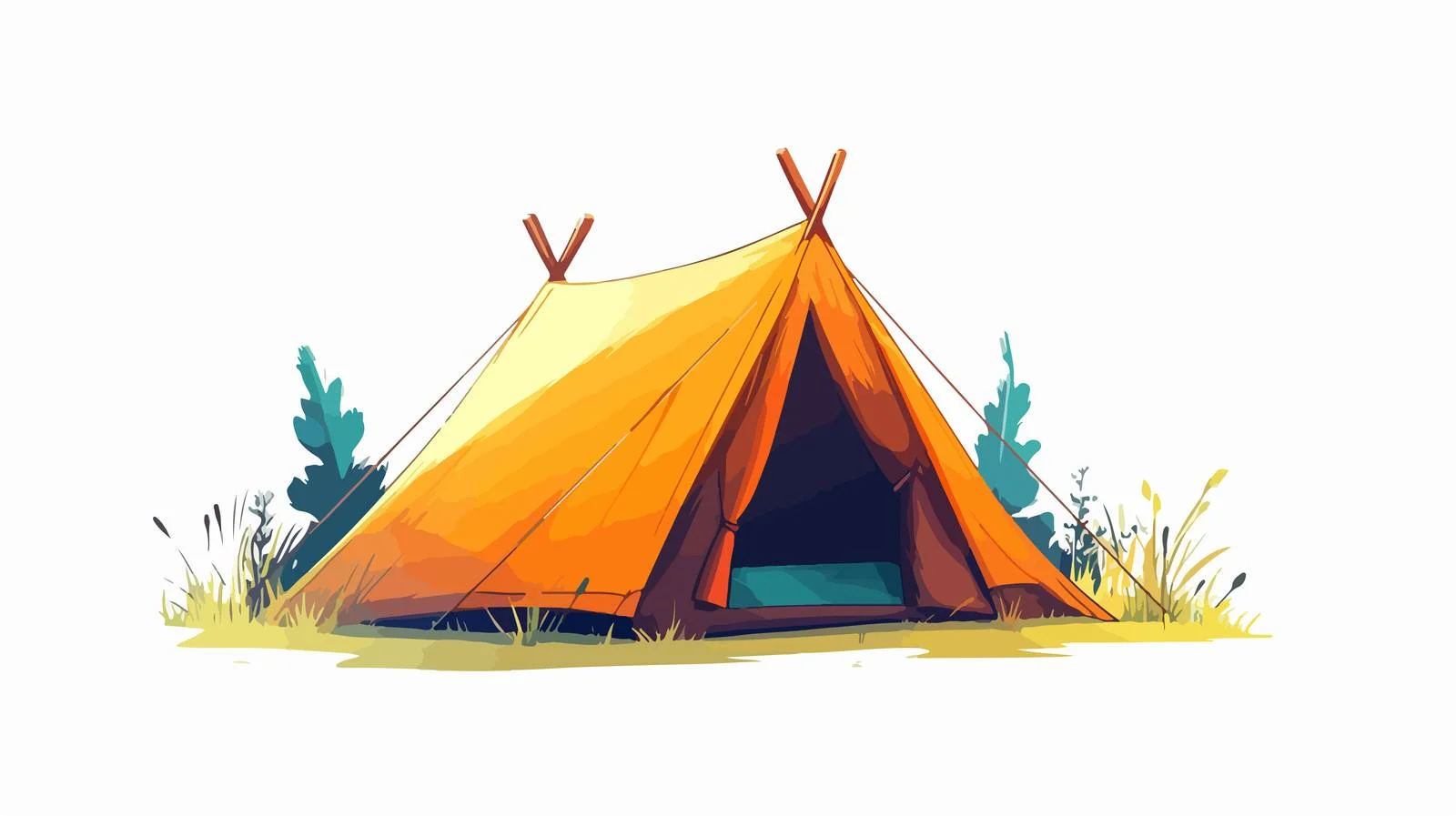 Vintage Cartoon Tent Illustration — free download from Dotvec