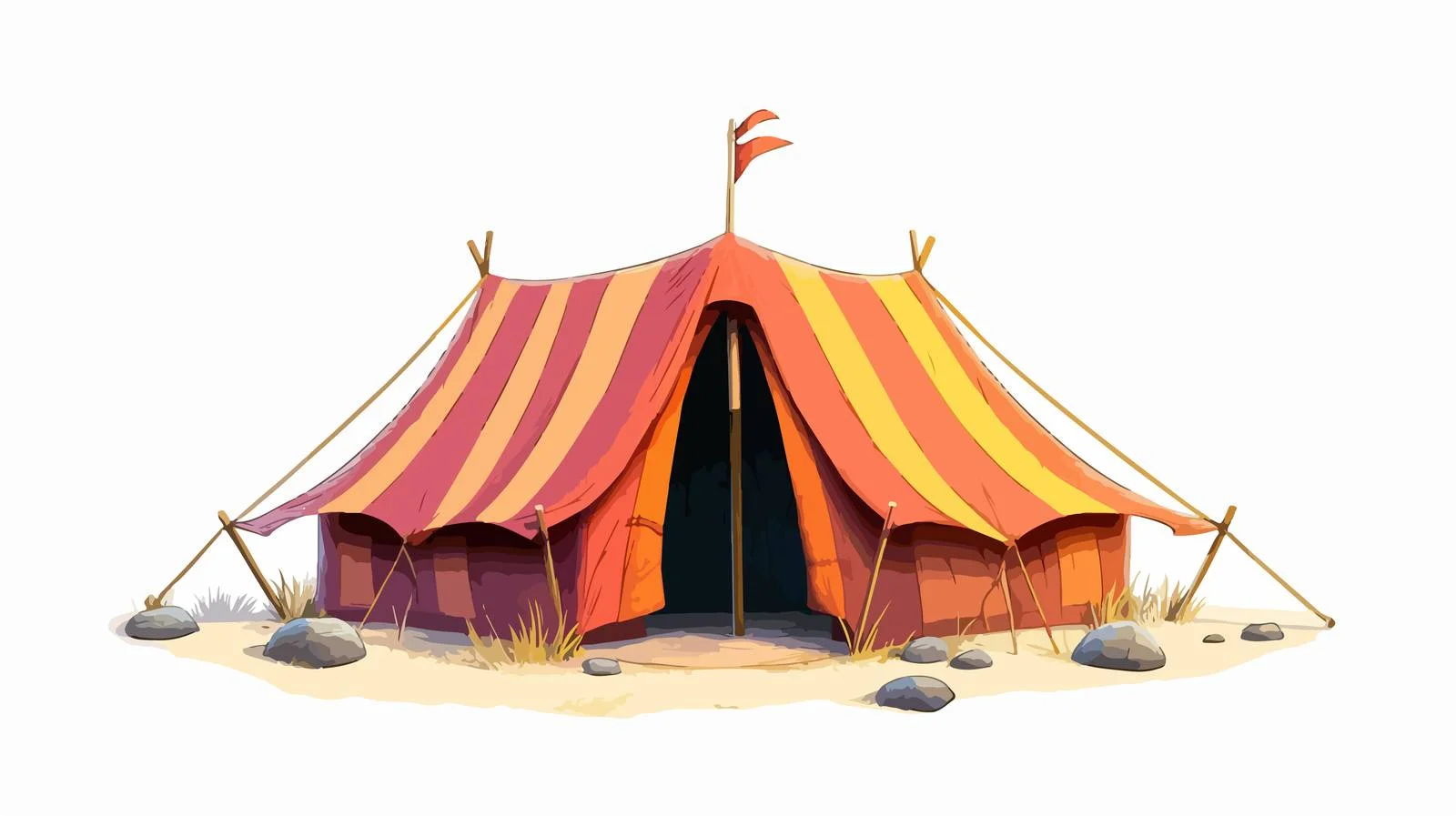 Vintage Cartoon Tent Illustration — free download from Dotvec