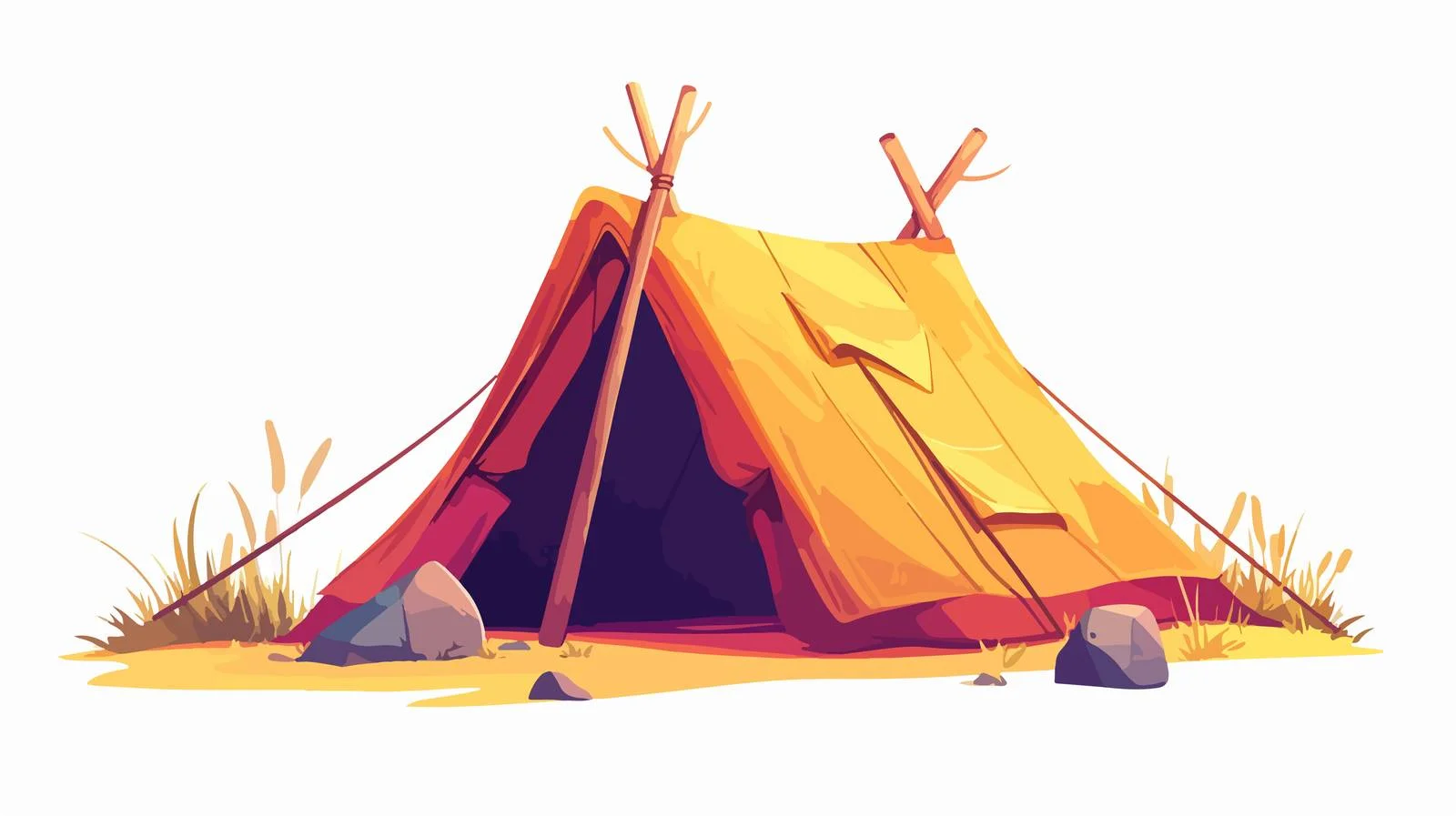 Vintage Cartoon Tent Illustration — free download from Dotvec