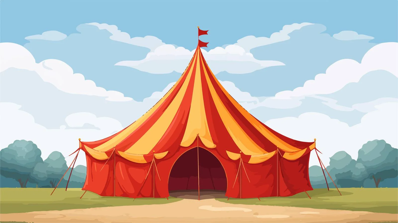 Vintage Cartoon Tent Vector Illustration — free download from Dotvec