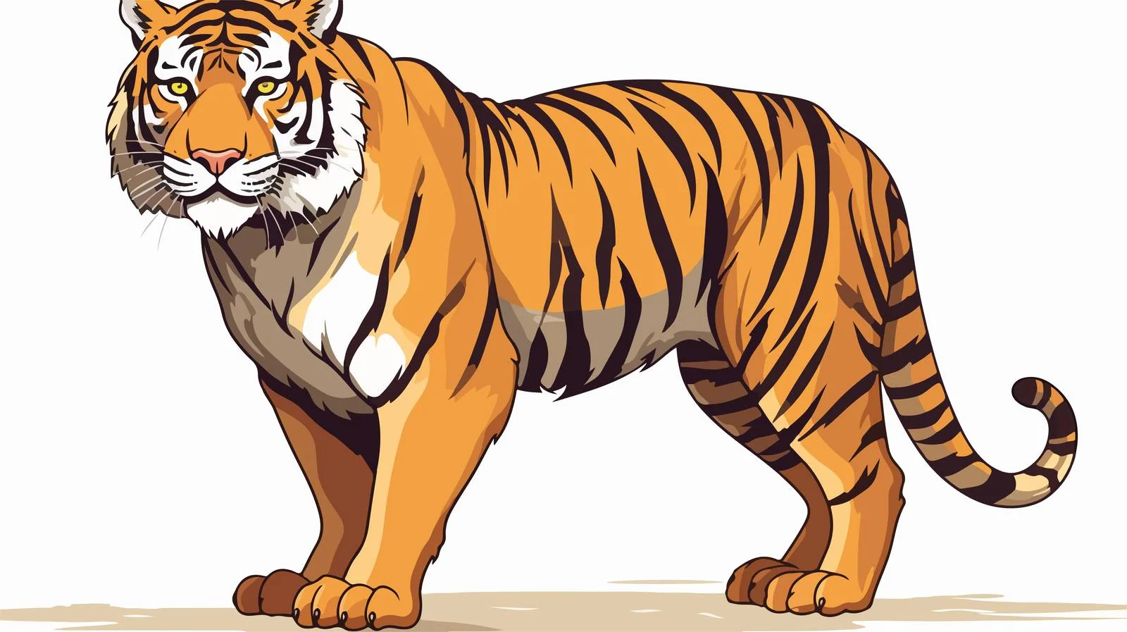 Vintage Cartoon Tiger Vector Illustration — free download from Dotvec