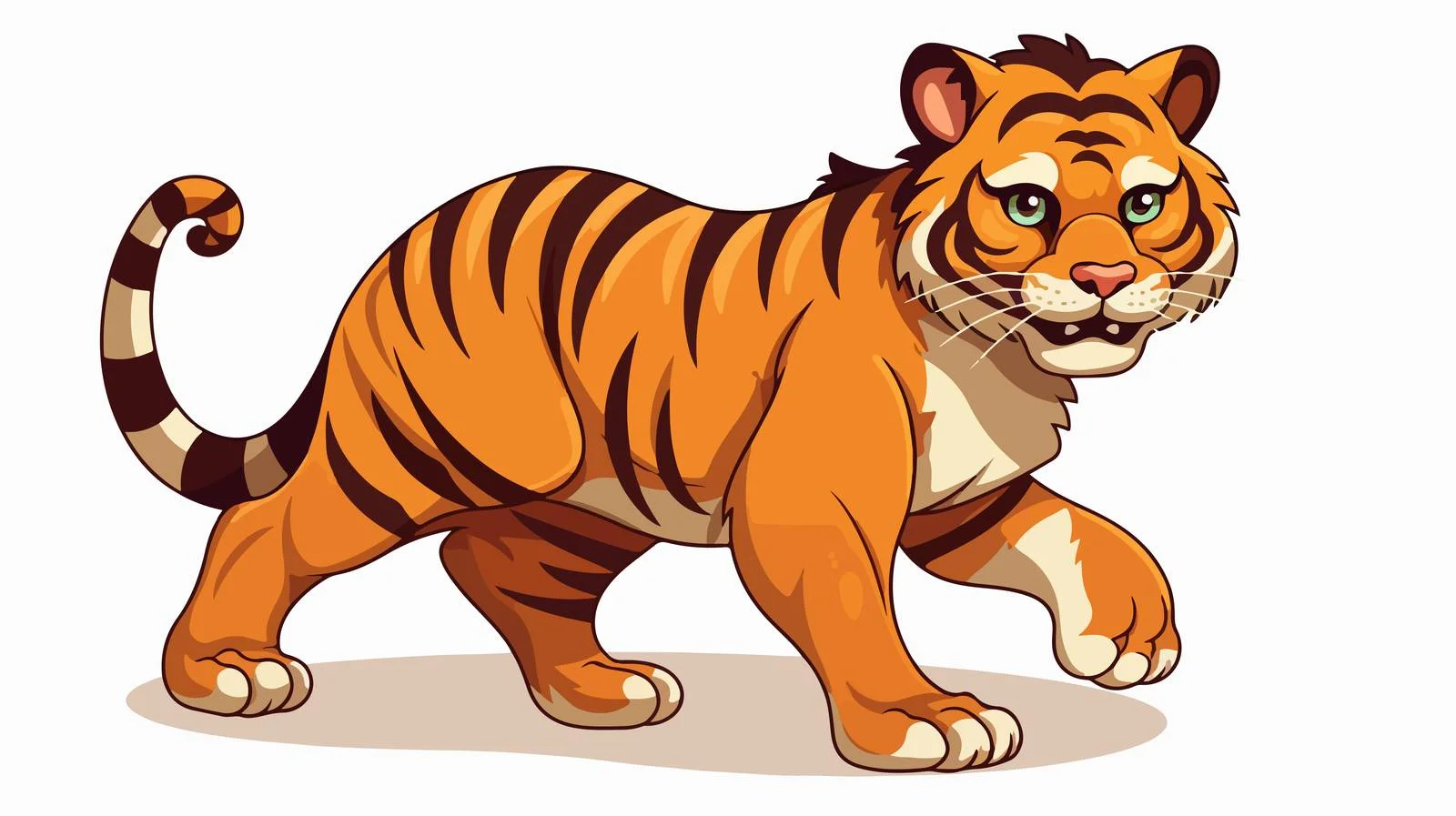 Retro Cartoon Tiger Vector Illustration — free download from Dotvec