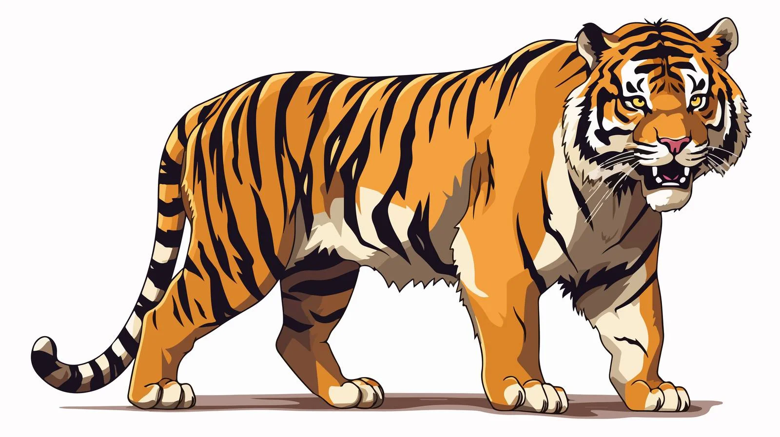 Vintage Cartoon Tiger Illustration — free download from Dotvec