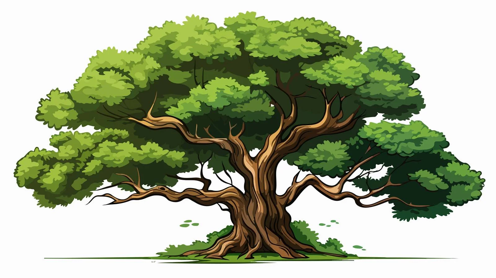 Vintage Cartoon Tree Illustration — free download from Dotvec