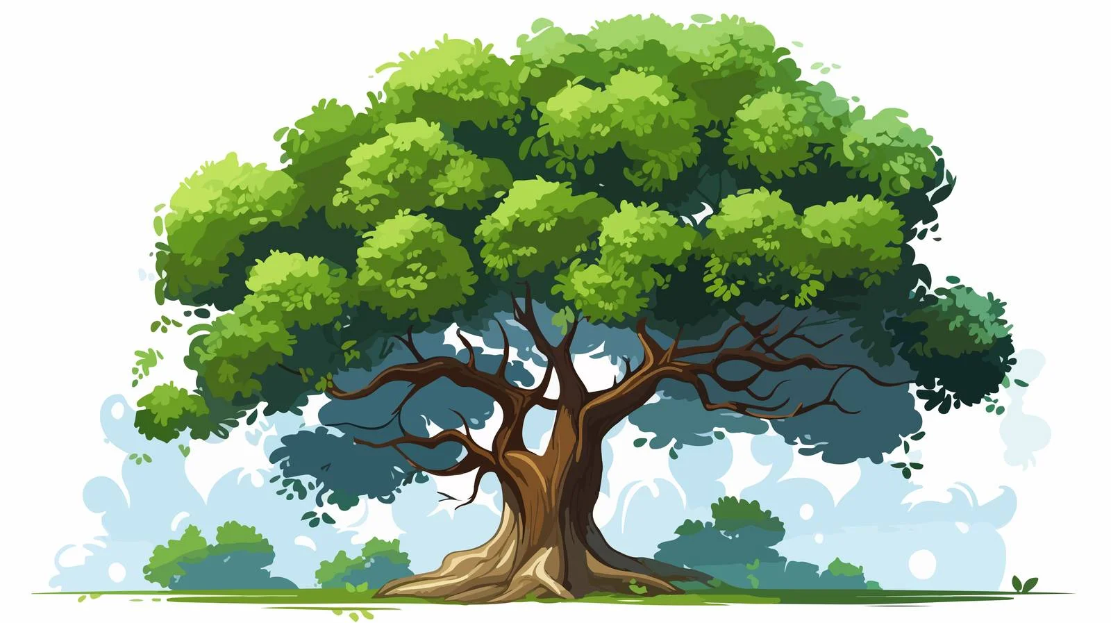 Vintage Cartoon Tree Vector Illustration — free download from Dotvec