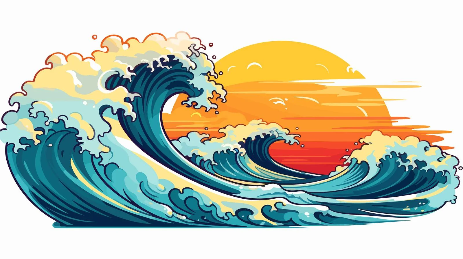 Vintage Cartoon Wave Vector Illustration — free download from Dotvec