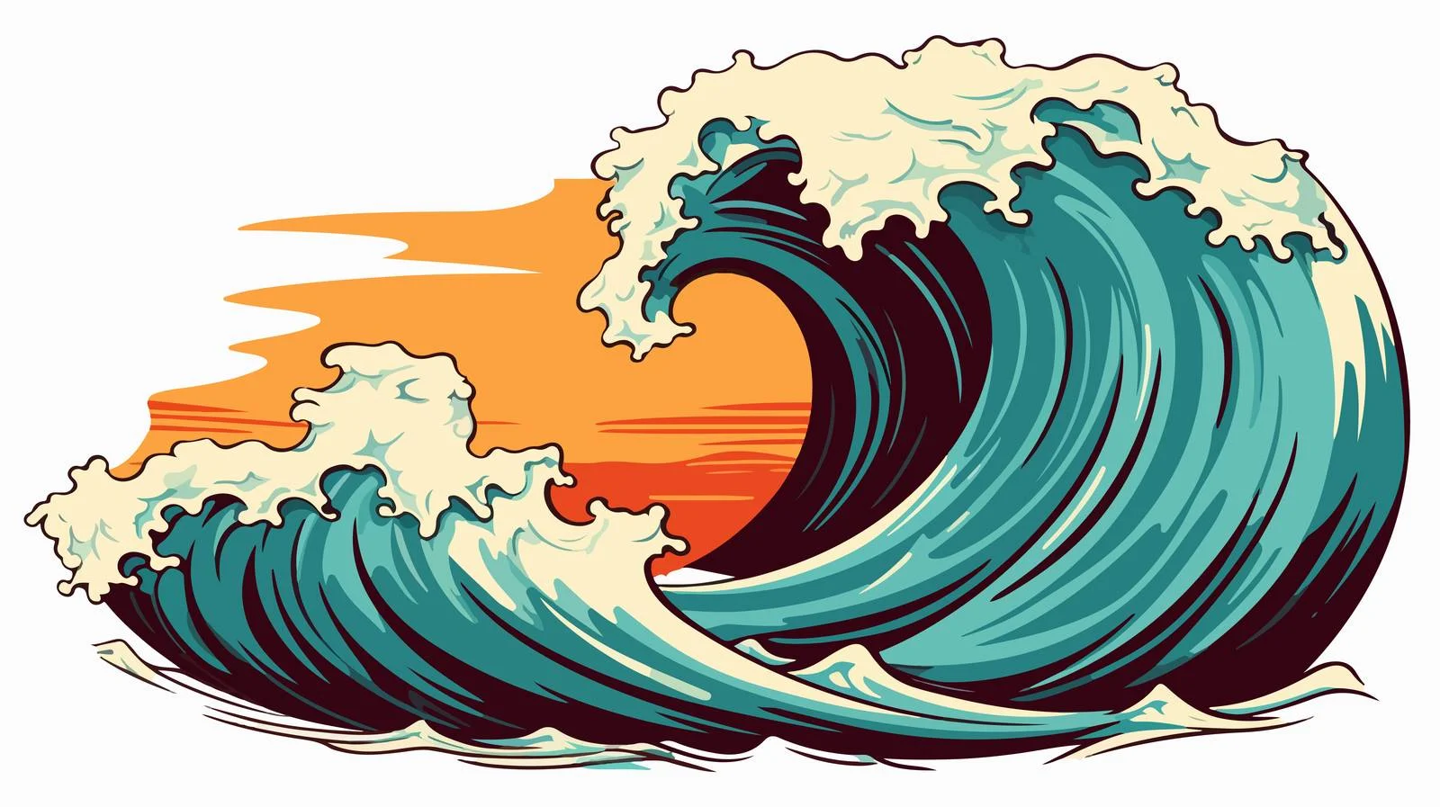 Retro Cartoon Wave Vector Illustration — free download from Dotvec