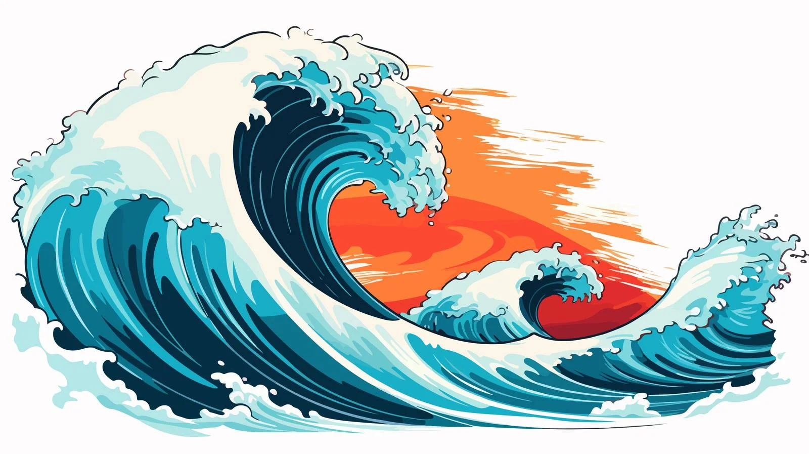 Vintage Cartoon Wave Vector Illustration — free download from Dotvec