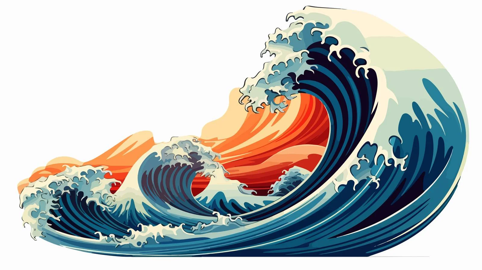 Vintage Cartoon Wave Vector Illustration — free download from Dotvec