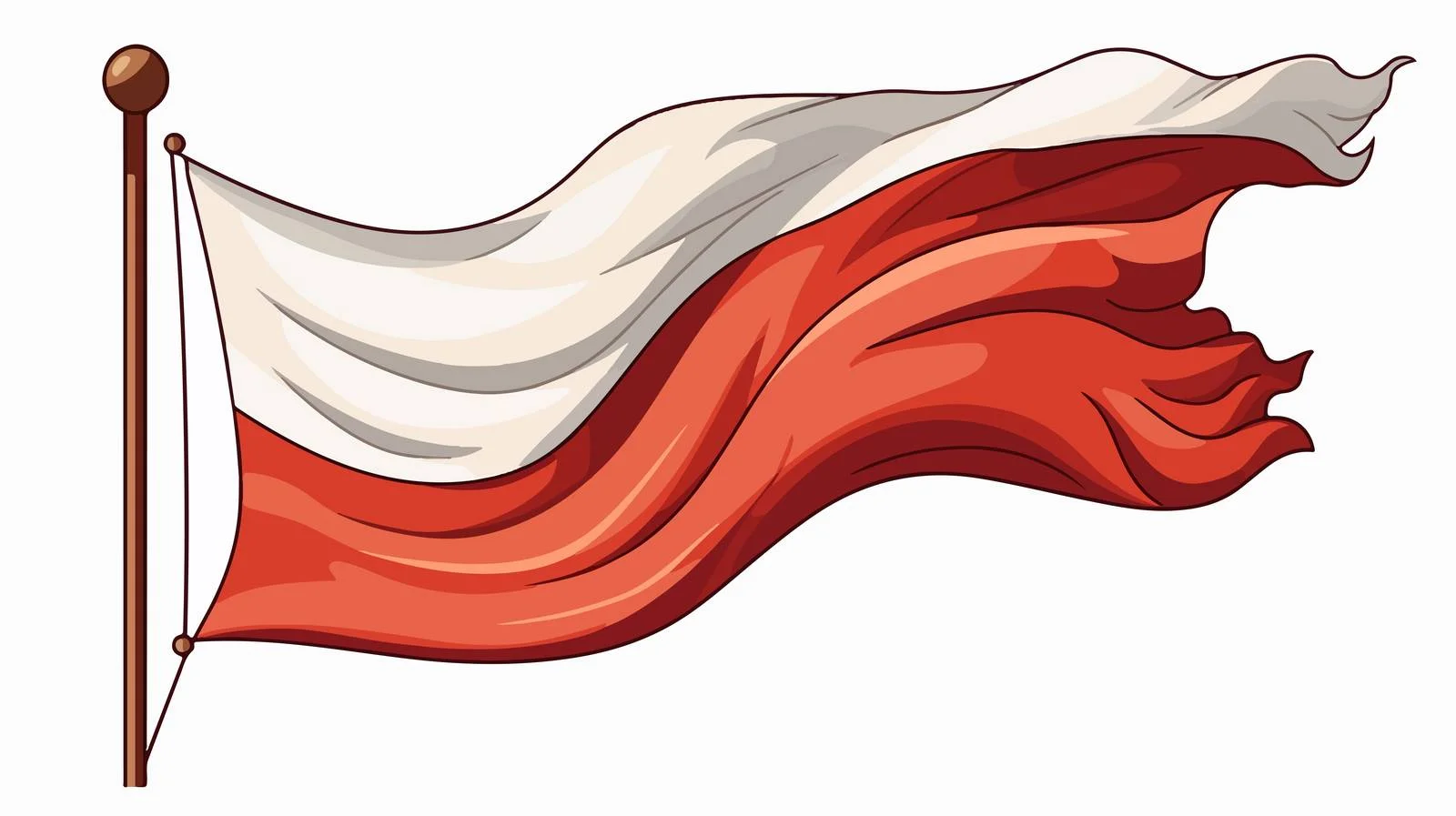 Retro Cartoon Waving Flag Vector Image — free download from Dotvec