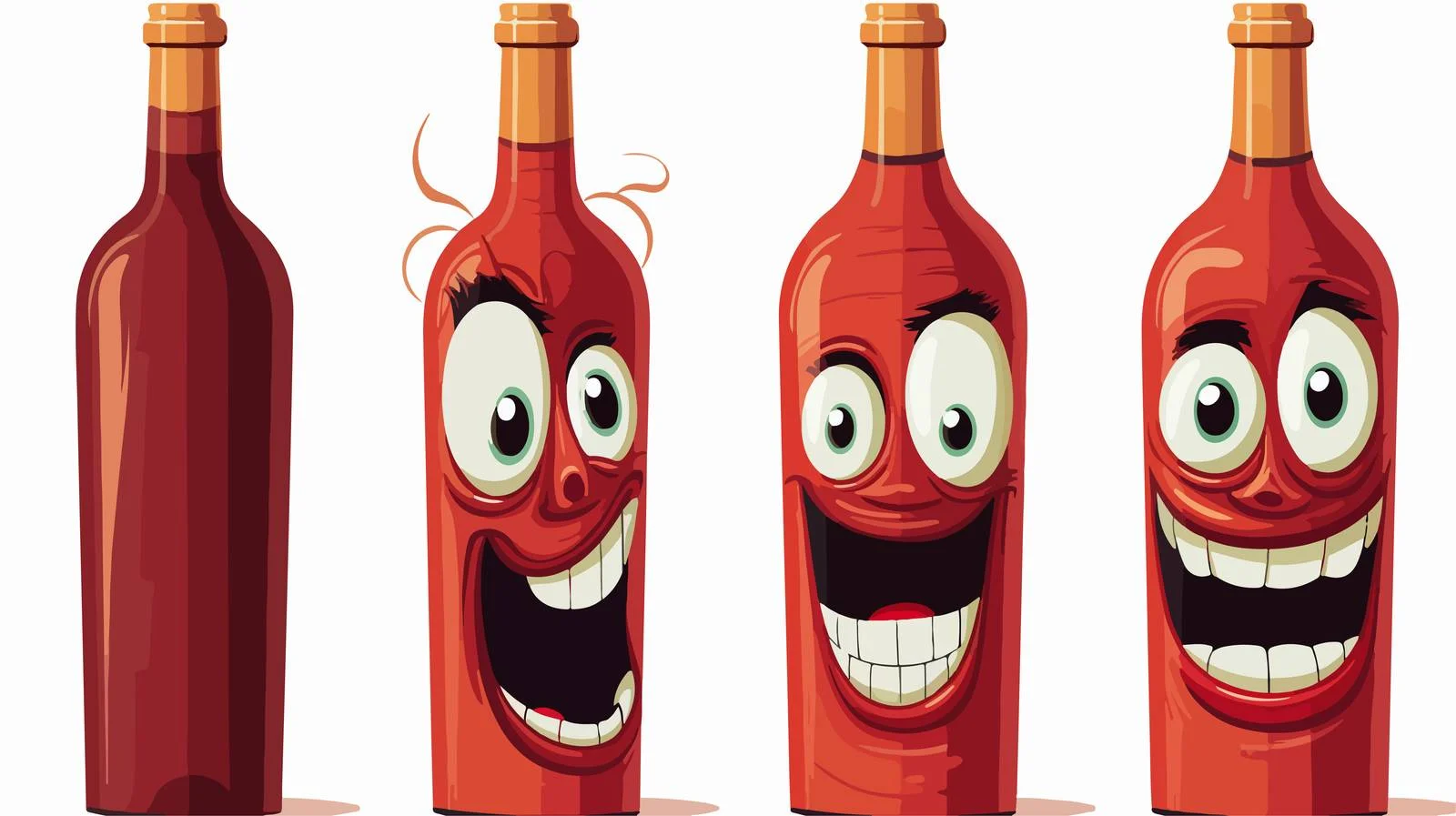 Whimsical Wine Bottle Character Vector Illustration — free download from Dotvec