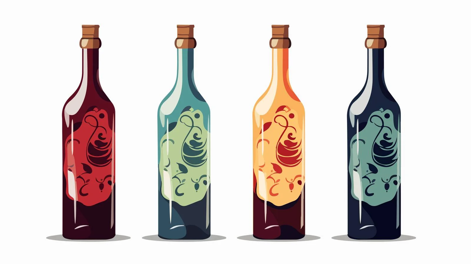 Whimsical Cartoon Wine Bottle Character Vector — free download from Dotvec